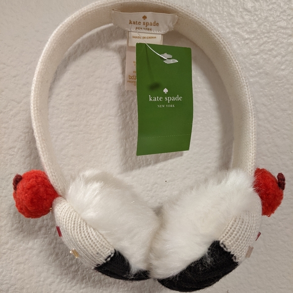 kate spade Accessories Nwt Kate Spade New York Cupcake Black White Knit Earmuffs Super Cute
